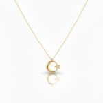 14 Ayar Altın Ay Yıldız Kolye 161