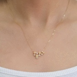 14 Ayar Altın Taşlı Yıldız Kolye 223