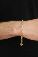 14 Ayar Altın Erkek Kral Zincir Bileklik 394 - Görsel 3