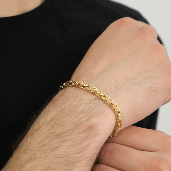 14 Ayar Altın Erkek Kral Zincir Bileklik 394