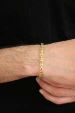 14 Ayar Altın Erkek Kral Zincir Bileklik 394 - Görsel 2