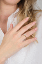 14 Ayar Altın Taşlı Minimal Yüzük 98