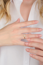 14 Ayar Altın Taşlı Minimal Yüzük 98 - Görsel 2