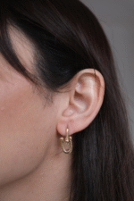 14 Ayar Altın Taşlı T Küpe 597 - Görsel 4