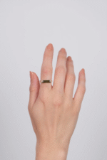 14 Ayar Altın Yeşil Taşlı Yüzük 164 - Görsel 3