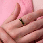 14 Ayar Altın Yeşil Taşlı Yüzük 164