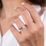 14 Ayar Beyaz Altın Tektaş Yüzük 171