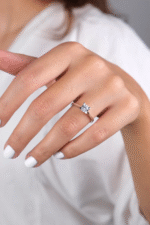 14 Ayar Beyaz Altın Tektaş Yüzük 171 - Görsel 2