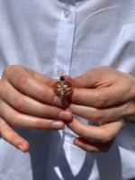 14 Ayar Pembe Taşlı Oklu Yüzük 916 - Görsel 3