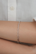 14 Ayar Beyaz Altın Dalagalı Düğün Seti 78 - Görsel 4