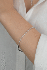 14 Ayar Beyaz Altın Dalagalı Düğün Seti 78 - Görsel 3