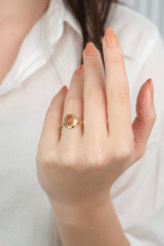 14 Ayar Altın Küçük Kumtaşı Yüzük 872 - Görsel 2