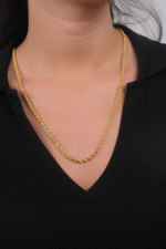 14 Ayar Altın 60 cm Burgu Zincir Kolye 184 - Görsel 3