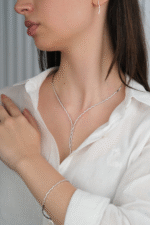 14 Ayar Beyaz Altın Dalagalı Düğün Seti 78