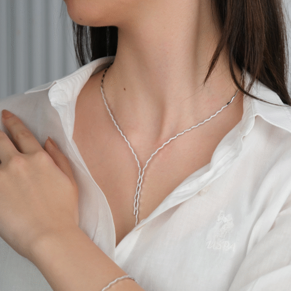 14 Ayar Beyaz Altın Dalagalı Düğün Seti 78