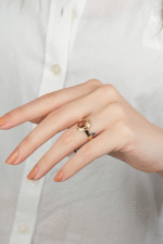 14 Ayar Altın Küçük Kumtaşı Yüzük 872 - Görsel 3