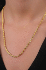 14 Ayar Altın 70 cm Burgu Zincir Kolye 161 - Görsel 3