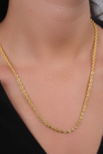 14 Ayar Altın 70 cm Burgu Zincir Kolye 161 - Görsel 2