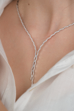 14 Ayar Beyaz Altın Dalagalı Düğün Seti 78 - Görsel 2