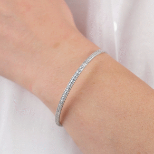 14 Ayar Altın Beyaz Taşlı Kelepçe105