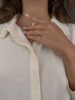 14 Ayar Altın C Harf Kolye 517 - Görsel 2