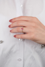 14 Ayar Altın Pembe Taşlı Yüzük 717 - Görsel 4