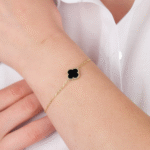 14 Ayar Altın Siyah Yonca Bileklik 792