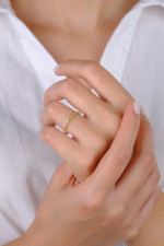 14 Ayar Altın Taşlı Minimal Yüzük 780 - Görsel 2