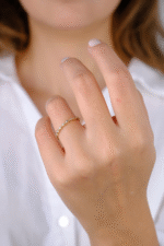 14 Ayar Altın Taşlı Minimal Yüzük 780