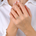 14 Ayar Altın Üç Taş Minimal Yüzük 770