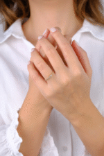 14 Ayar Altın Üç Taş Minimal Yüzük 770