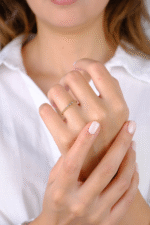 14 Ayar Altın Üç Taş Minimal Yüzük 770 - Görsel 5