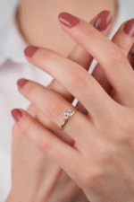 14 Ayar Altın Yaprak Kesimli Taşlı Yüzük 522 - Görsel 4