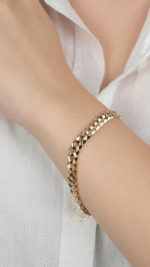 14 Ayar Altın Taşlı Zincir Bileklik 953 - Görsel 3