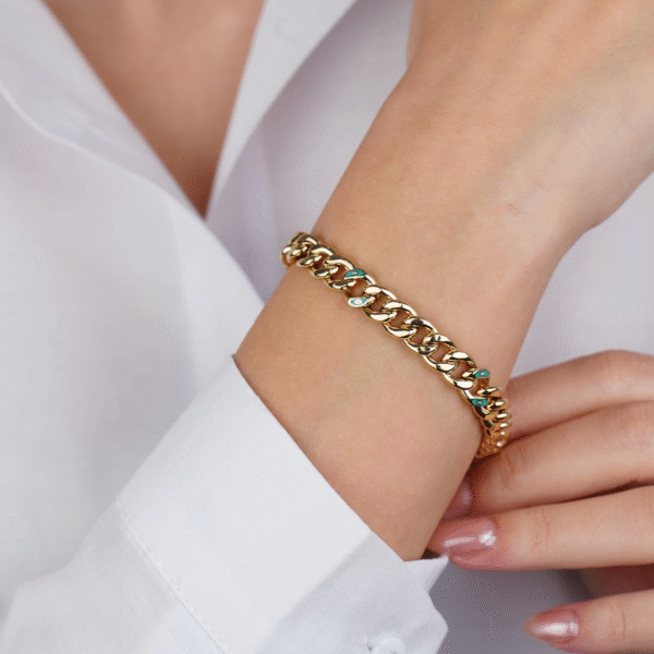 14 Ayar Mavi Mineli Gurmet Bileklik 595