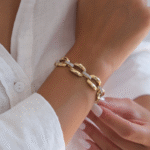 14 Ayar Altın Taşlı Zincir Bileklik 457