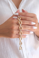 14 Ayar Altın Taşlı Zincir Bileklik 457 - Görsel 3