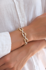 14 Ayar Altın Taşlı Zincir Bileklik 457 - Görsel 2