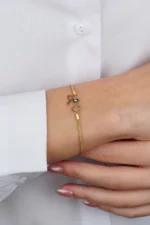 14 Ayar Altın Anahtar Sallantılı Bileklik 575