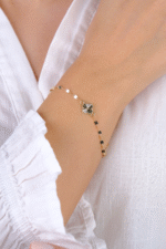 14 Ayar Altın İnce Zincirli Yonca Bileklik 822 - Görsel 4