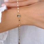 14 Ayar Altın İnce Zincirli Yonca Bileklik 822