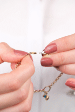 14 Ayar Altın Yıldızlı Nazar Boncuklu Zincir Bileklik 666 - Görsel 5