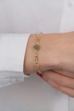 14 Ayar Altın Kalpli Bileklik - Görsel 2