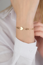 14 Ayar Altın Kalpli Bileklik - Görsel 3