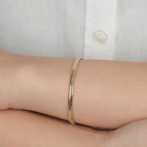 14 Ayar Altın Sade İtalyan Zincirli Bileklik 965