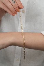 14 Ayar Altın Sade Silindir Bileklik 928 - Görsel 4