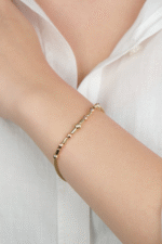 14 Ayar Altın Dorikalı Örgü Zincir Bileklik 957 - Görsel 2