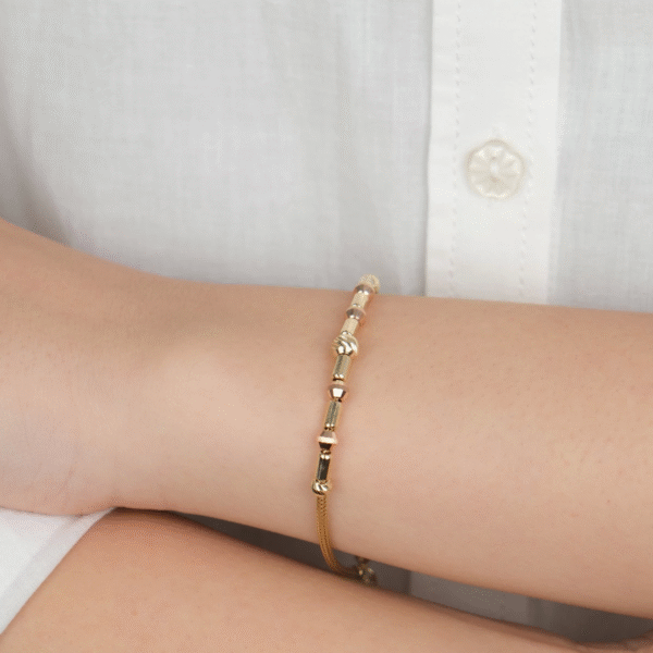 14 Ayar Altın Dorikalı Örgü Zincir Bileklik 957