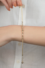 14 Ayar Altın Dorikalı Örgü Zincir Bileklik 957 - Görsel 3