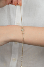 14 Ayar Altın Çiçekli  İtalyan Zincir Bileklik 958 - Görsel 4